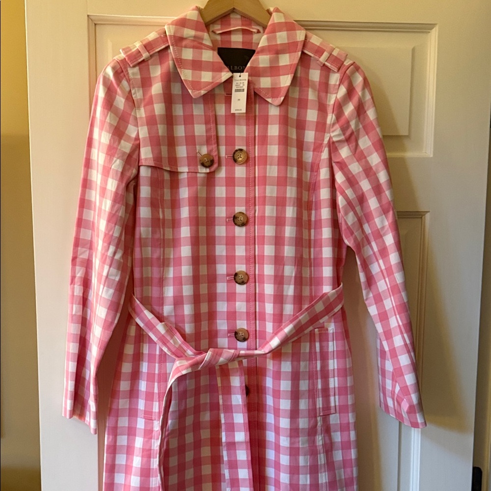 Talbots Gingham Check Spring Trench Coat